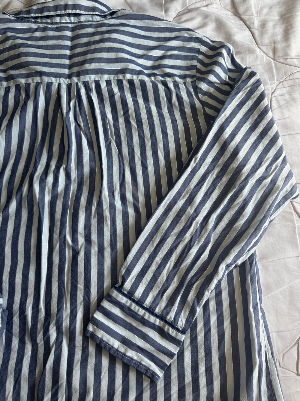 Victoria Secret Blue and White Stripped Long Nightgown NWOT - Picture 13 of 14
